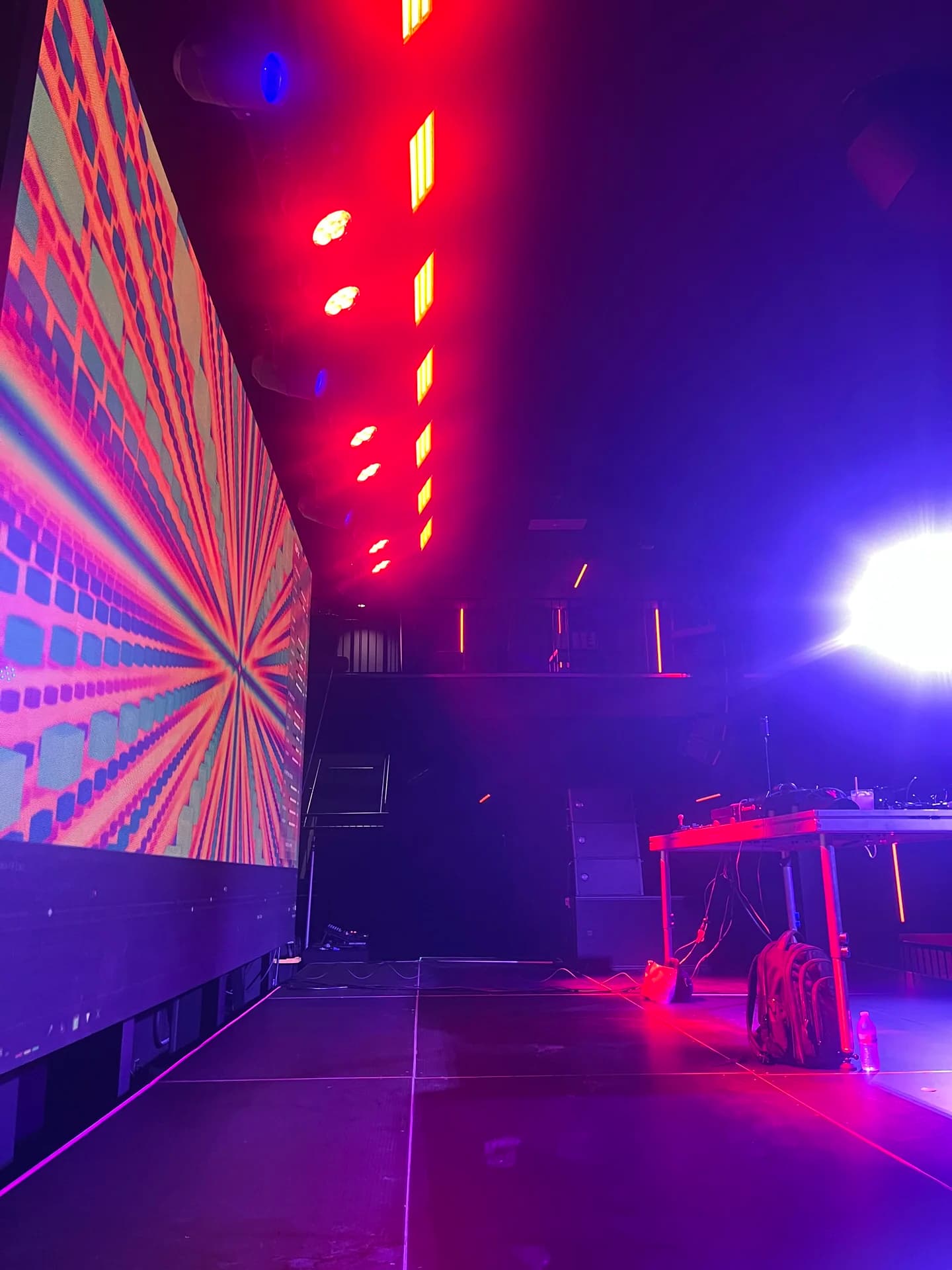 LED floor panel with radial generative pattern