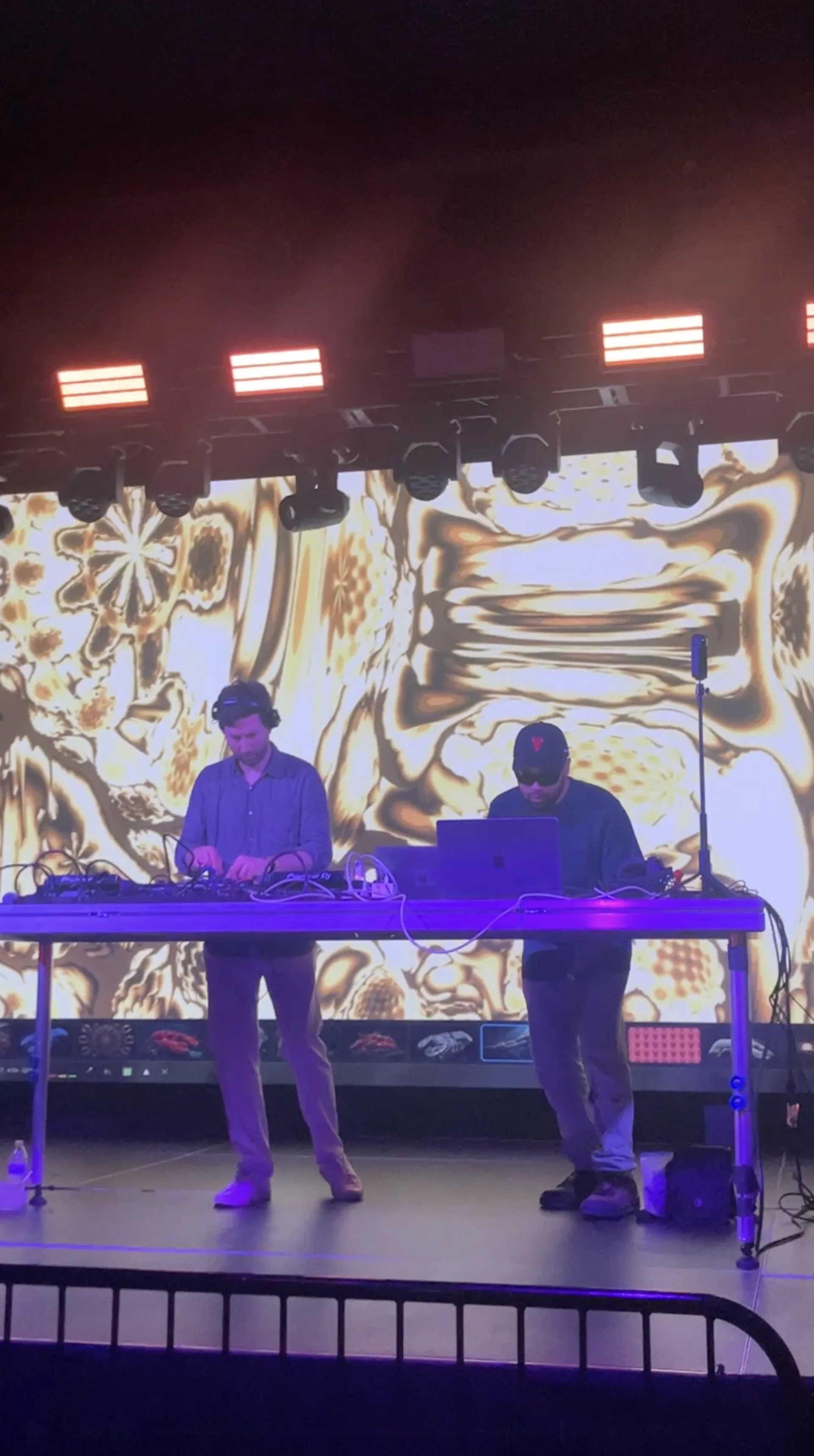 GFX Live on stage with golden flower generative visuals