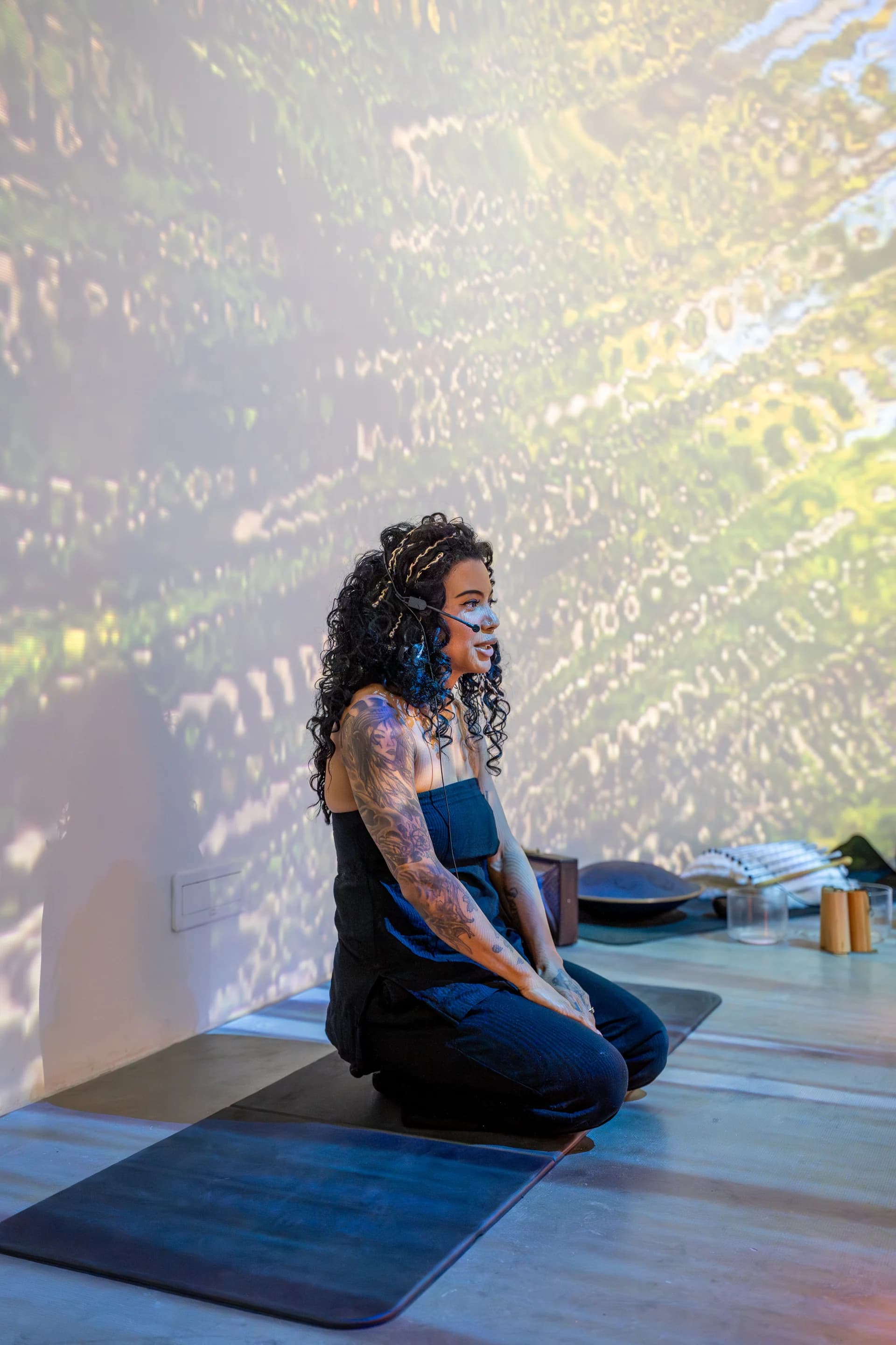 Immersive projection environment during breathwork