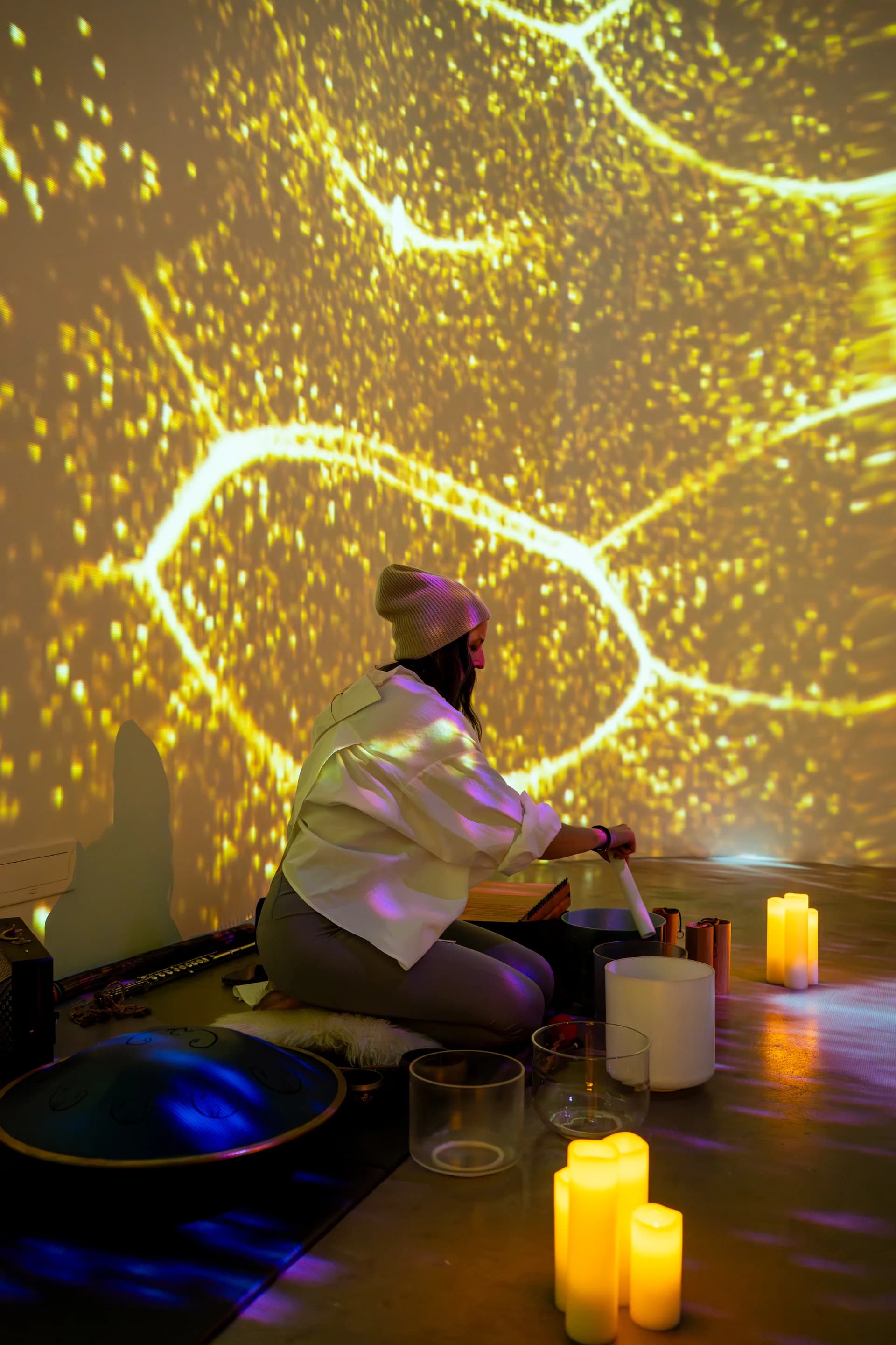 Full room bathed in generative light