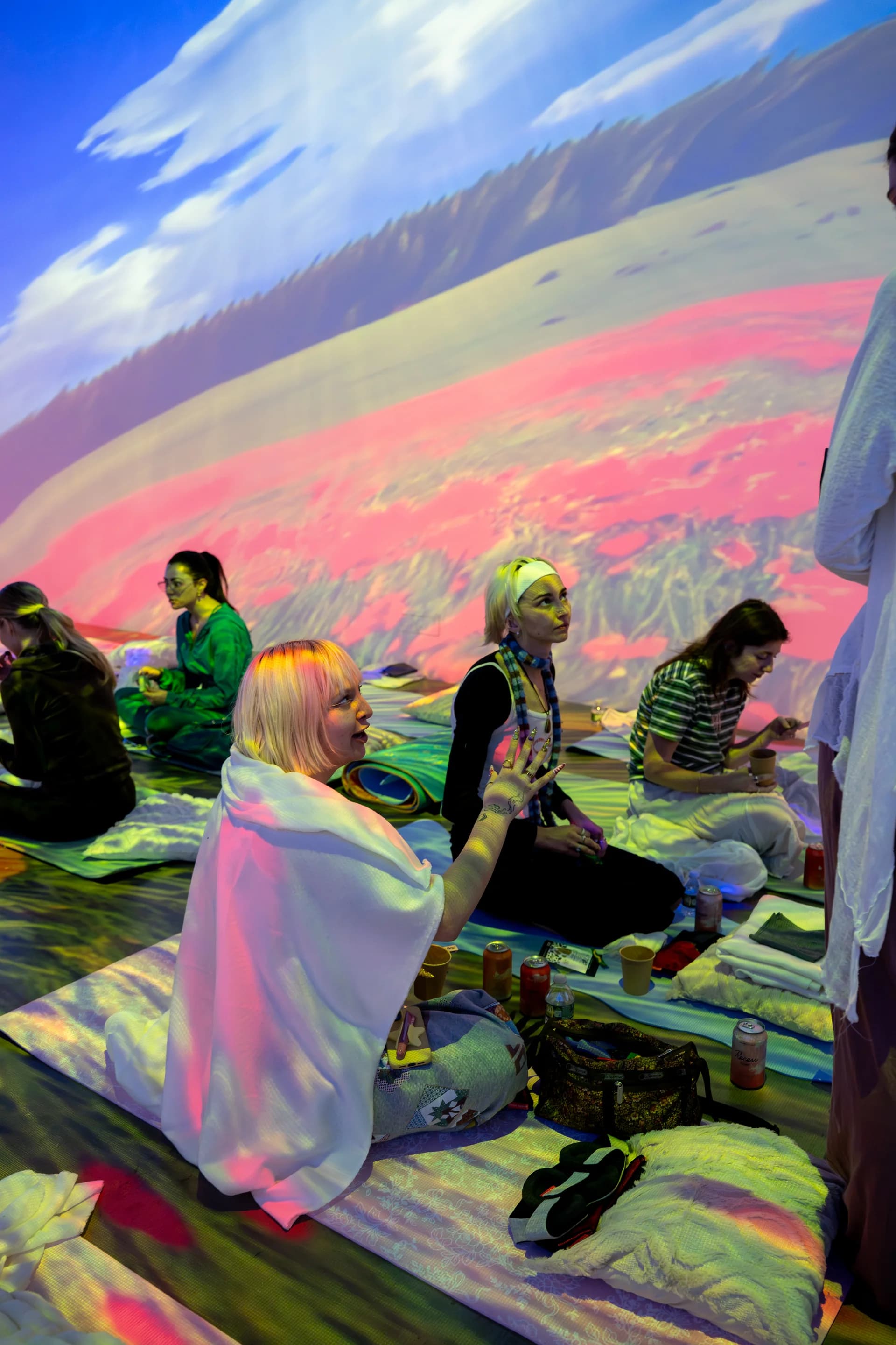 Attendees in the immersive space